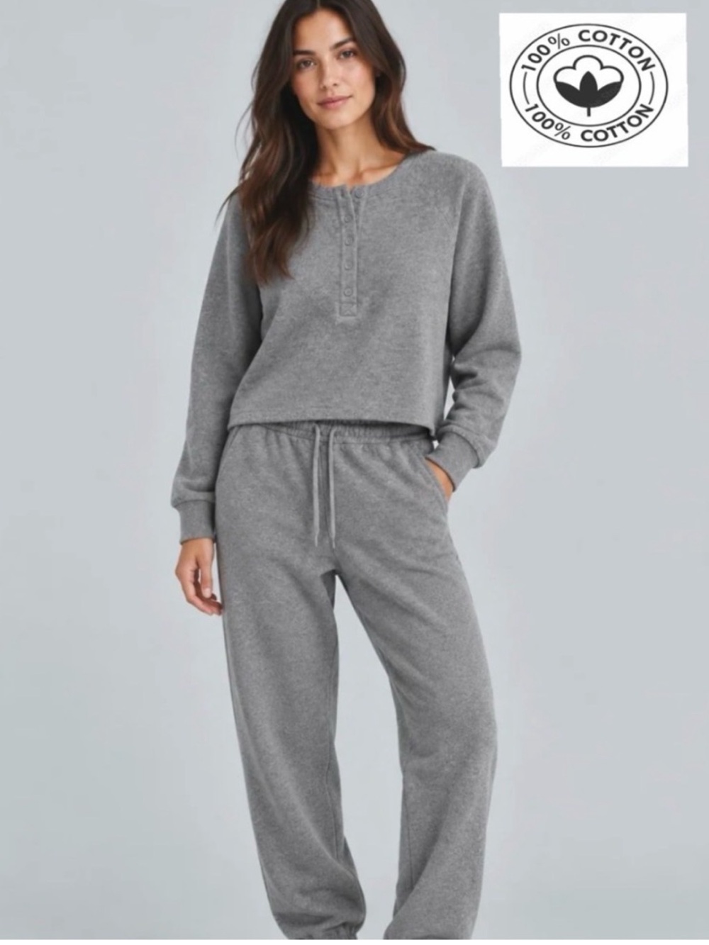 Something Navy 100% Cotton Heather Grey Sweatpants Banded Jogger XS NWT!!